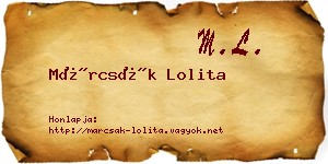 Márcsák Lolita névjegykártya